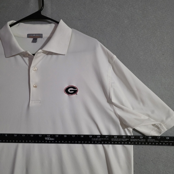 Peter Millar White Georgia Bulldogs Summer Comfort Performance Polo Size Large - Picture 3 of 10